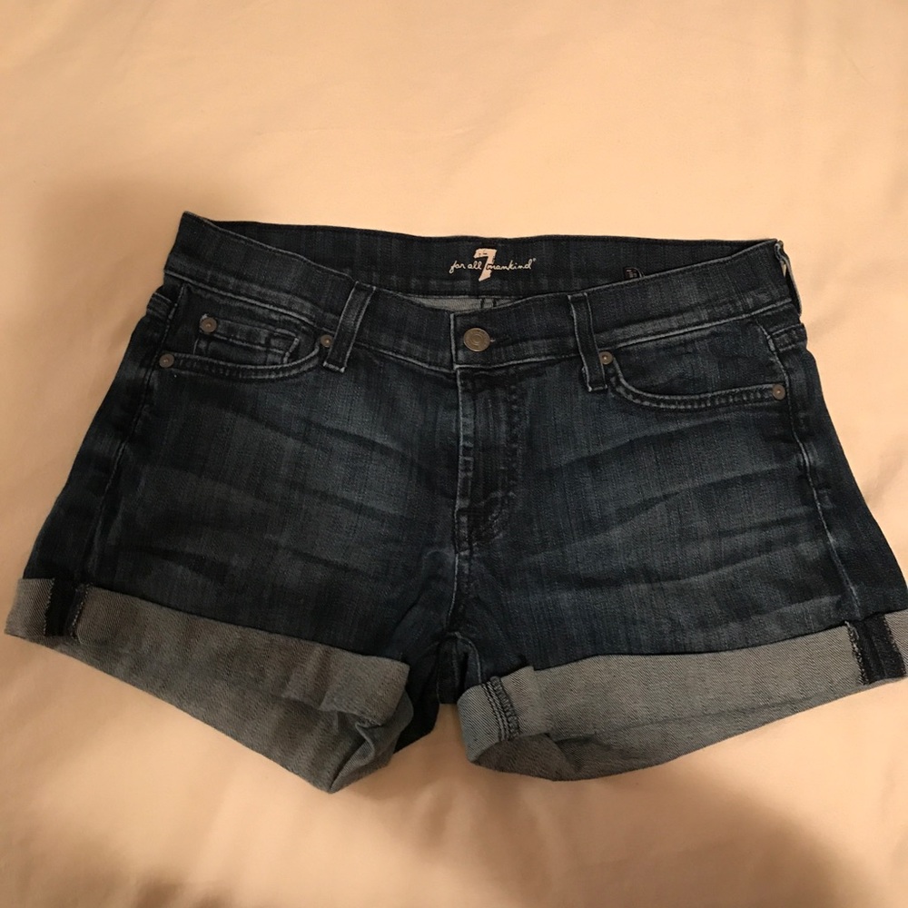 7 For All Mankind Cuffed Denim Shorts - Size 29